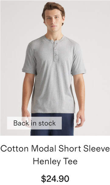 Cotton Modal Short Sleeve Henley Tee