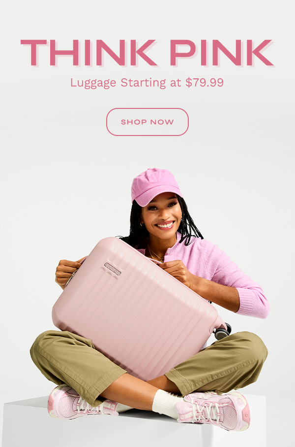 Shop All Pink Luggage Starting at $79.99