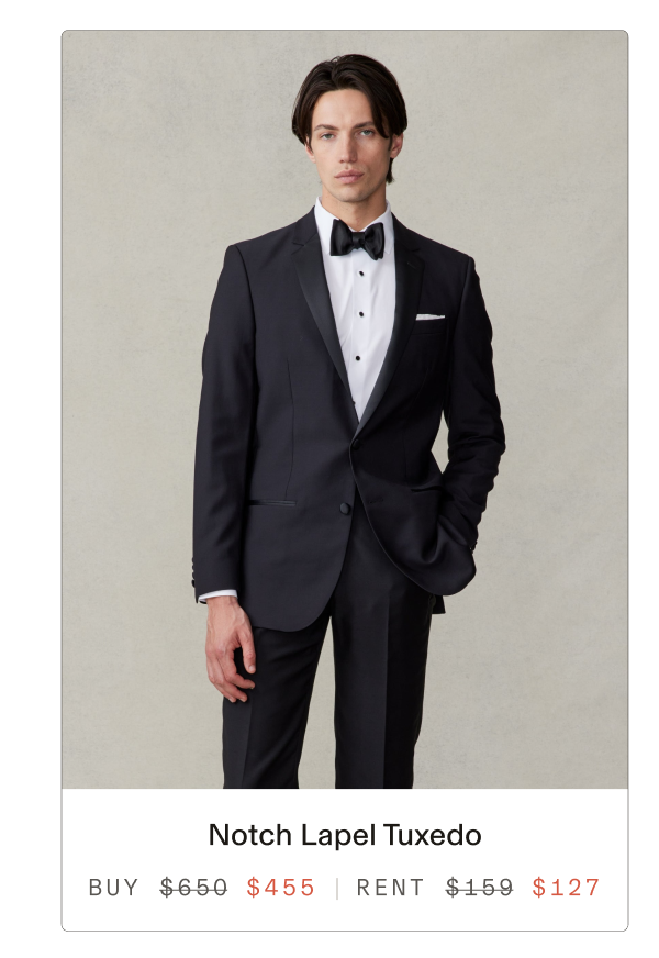 Notch Lapel Tuxedo - Buy $455 | Rent $127