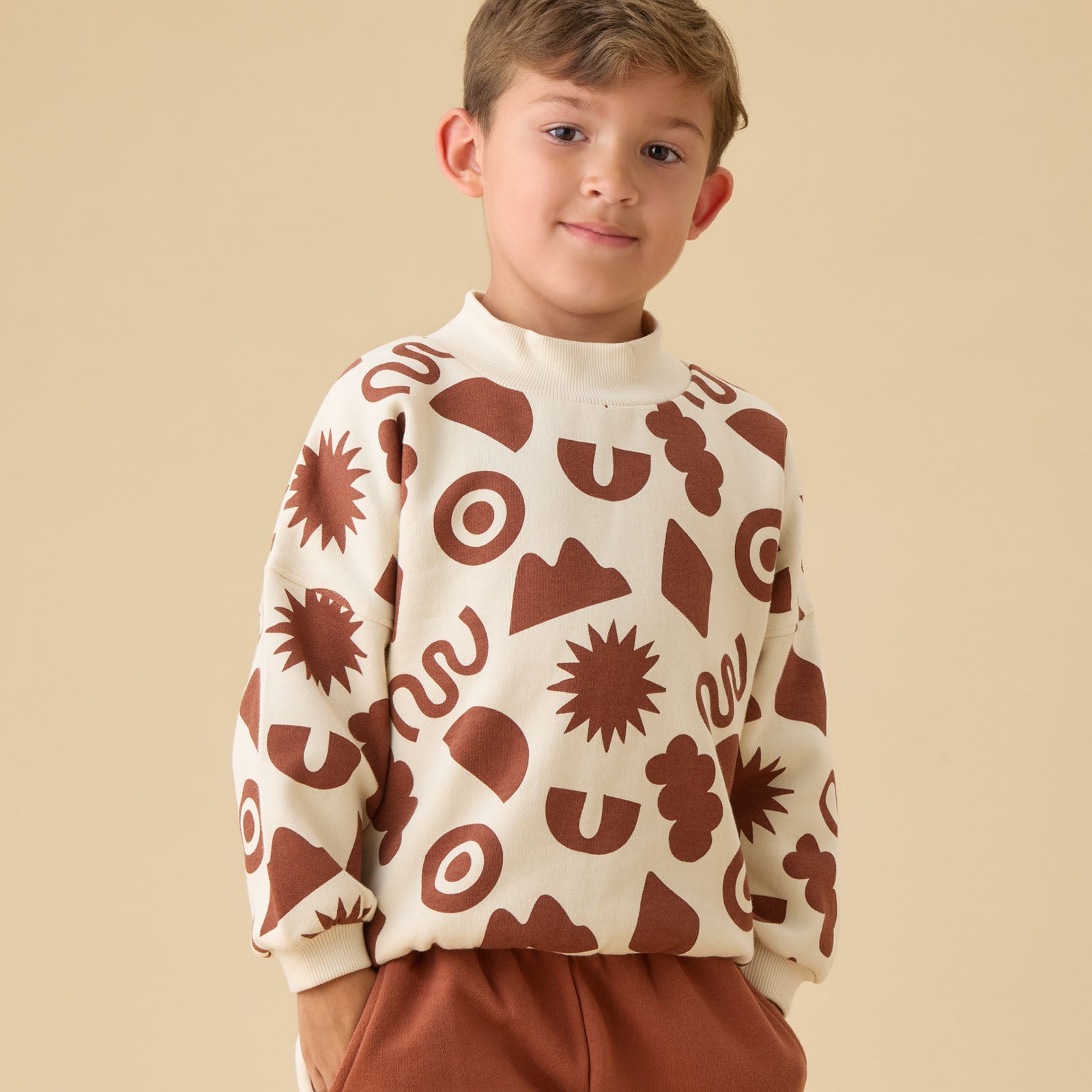 Image of KIDLY by MORI Dropped Shoulder Sweatshirt - Squiggle