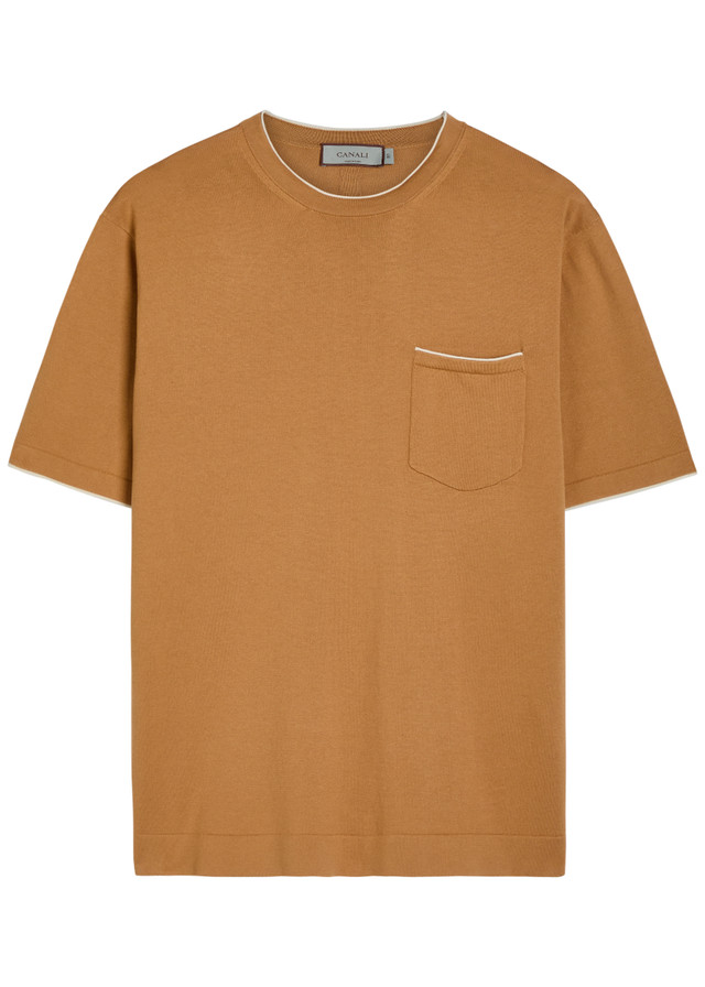 CANALI Cotton and silk-blend T-shirt