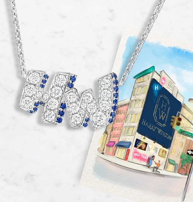 Sapphire and Diamond Graffiti Pendant