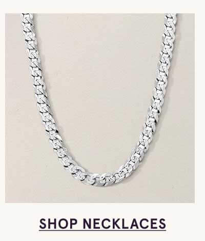 Thick silver blocky chain necklace. Click here to shop necklaces