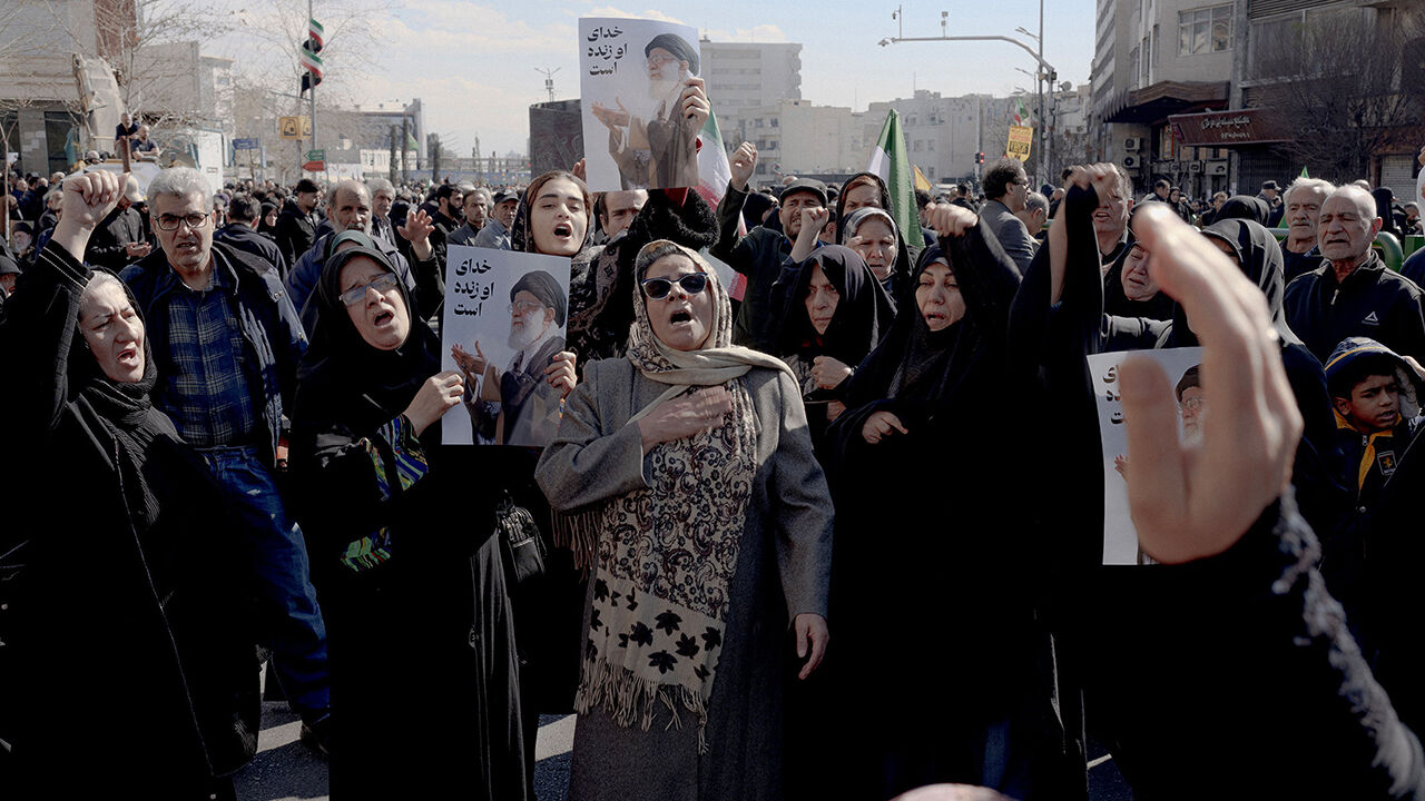 People mourning the death of Iranian Supreme Leader Ayatollah Ali Khamenei