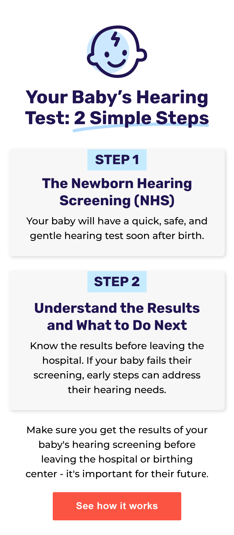 See how it works / Your Baby’s Hearing Test: 2 Simple Steps