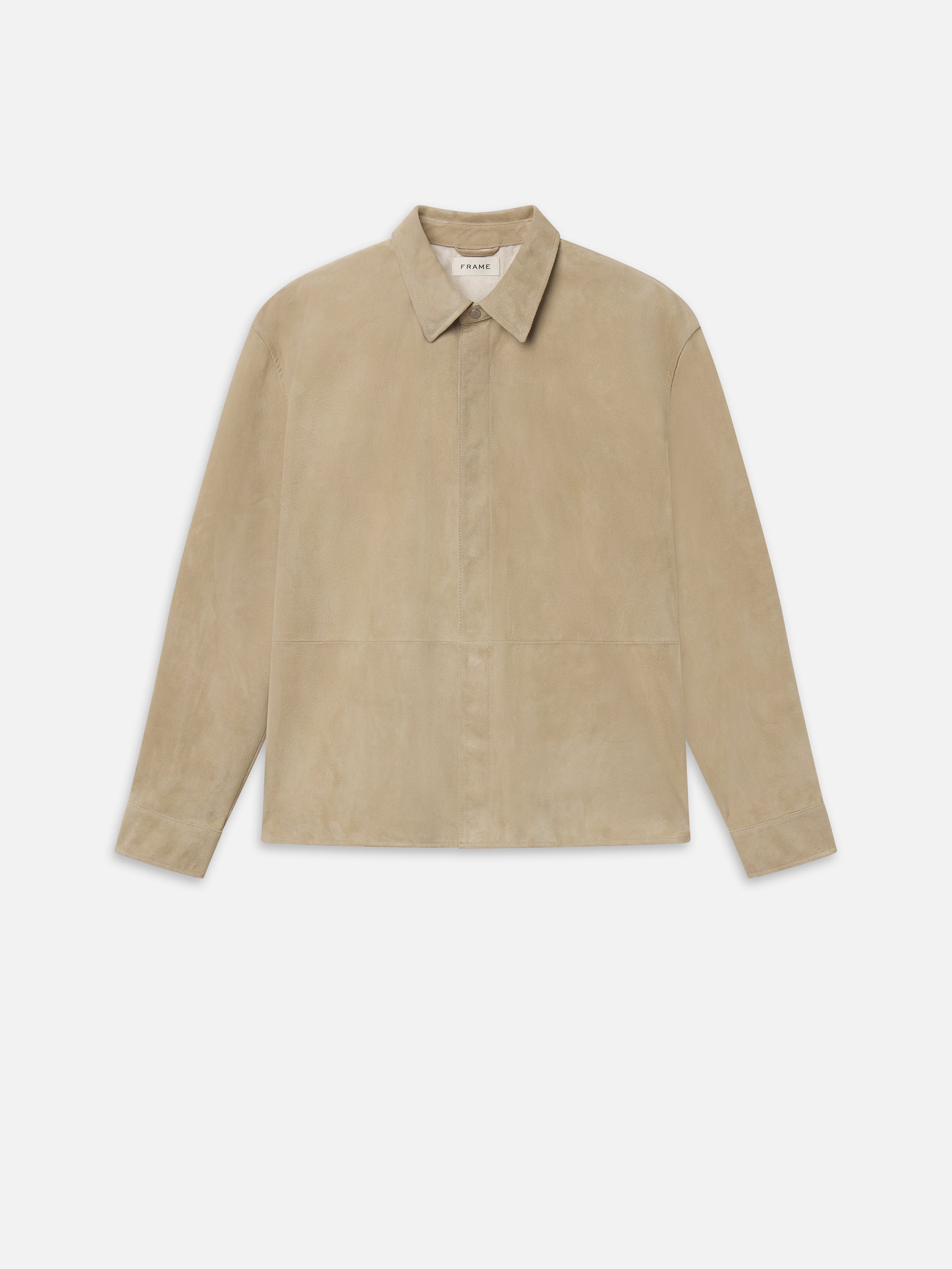 SUEDE SHIRT IN OXFORD BEIGE