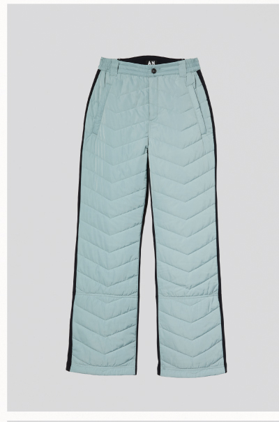 Madison Quilted Ski Pant in Silver Blue