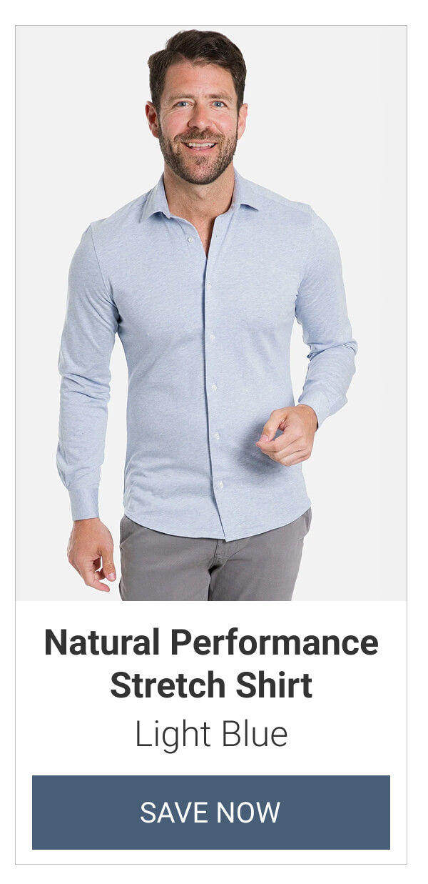 Light Blue Natural Performance Stretch Shirt