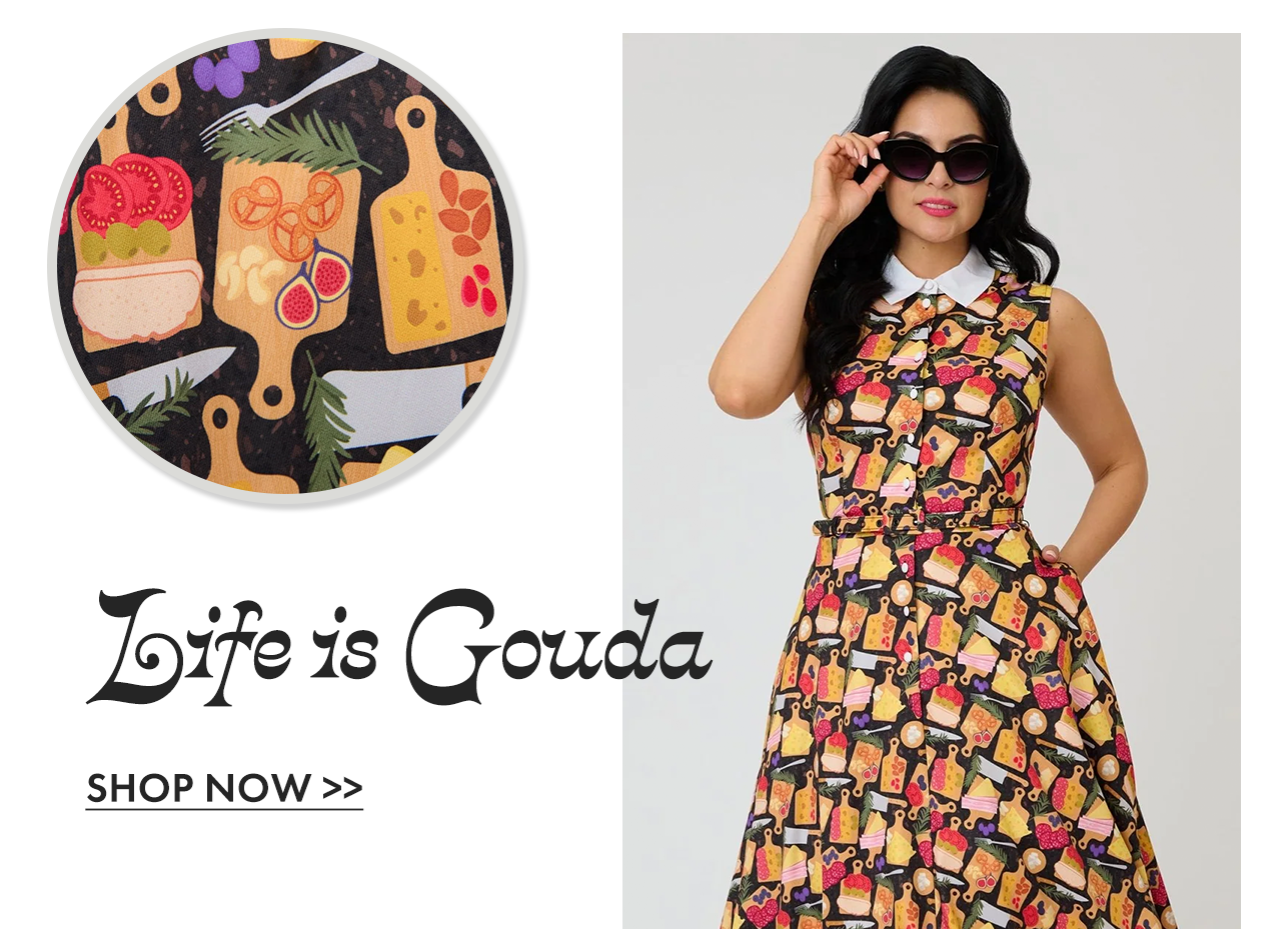 Charcuterie Print Swing Dress