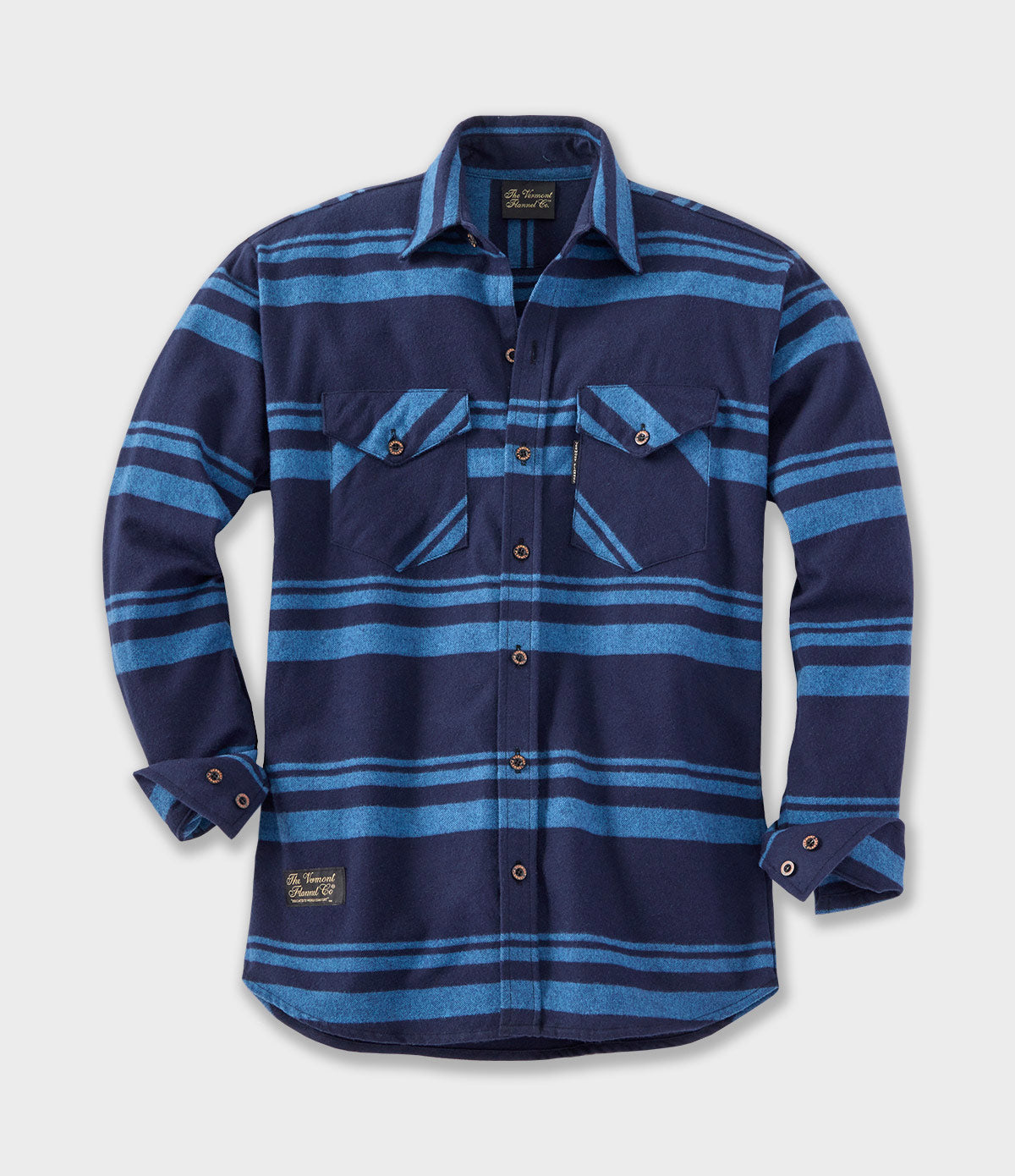 Image of Men's Classic Flannel Shirt - Mansfield Stripe Blue