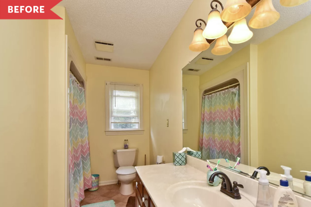 A Dingy Bathroom Gets a Bright, Farmhouse Redo in 5 Days for Only $800