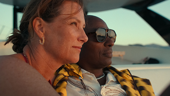 A man and a woman in a scene from the show.
