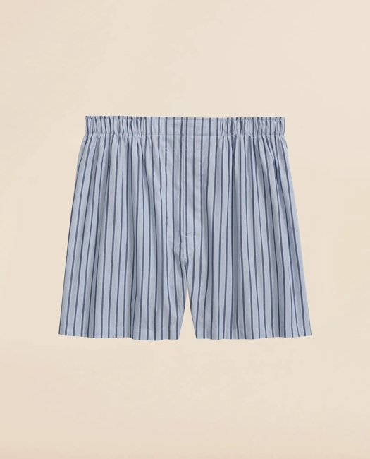 Image of Cotton Broadcloth Striped Boxers - Mens