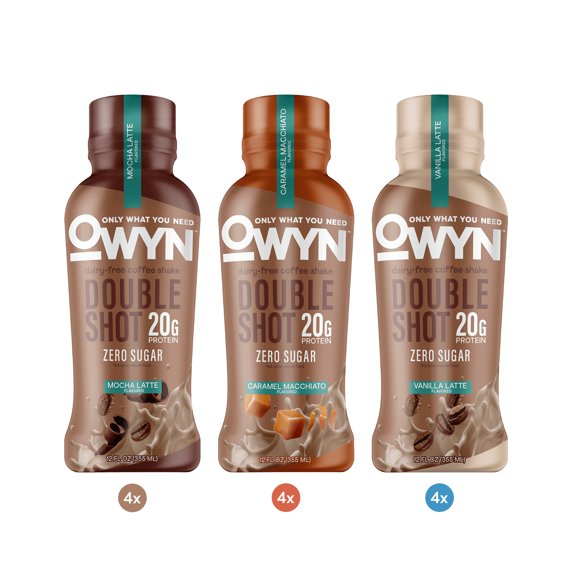 Image of Mocha Latte, Vanilla Latte, Caramel Macchiato Doubleshot Protein Coffee Shake Variety Pack