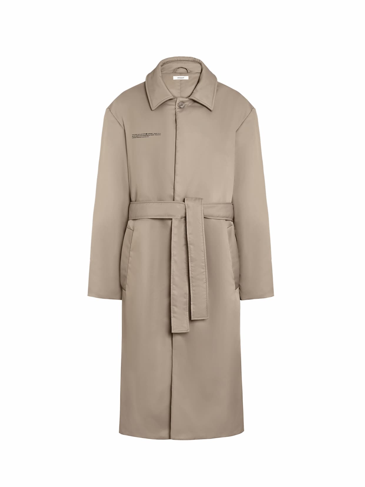 Womens Flower-Warmth Trench Coat - Taupe