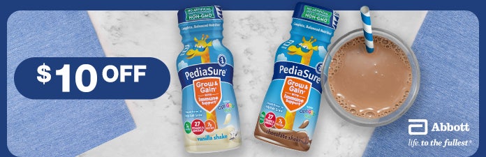 $10 OFF pediasure shakes, abbot life to the fullest®