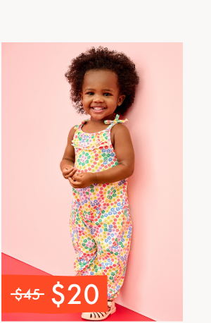 Baby Sleeveless Ruffle Romper | Swirly Floral on Ecru