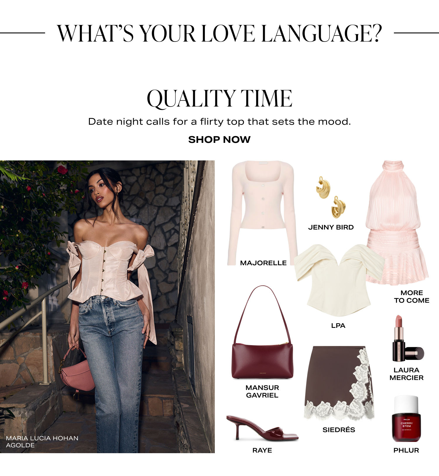 WHAT'S YOUR LOVE LANGUAGE? Quality Time. Product Assortment. Shop Now.