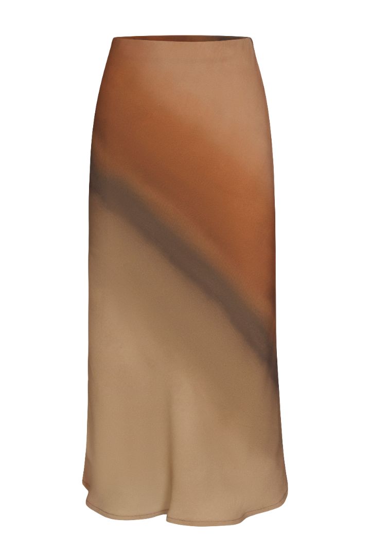 Image of Rey Bias-Cut Skirt in Ombré Satine Crepe