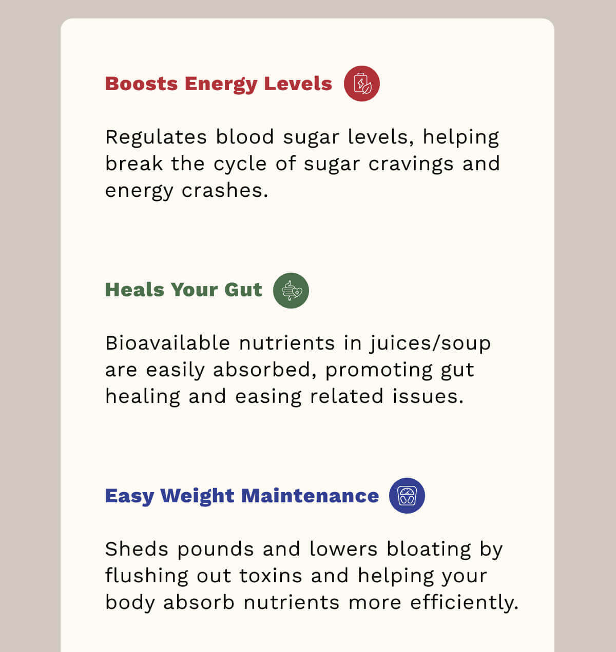 Boosts Energy Levels  Regulates blood sugar levels, helping break the cycle of sugar cravings and energy crashes. 