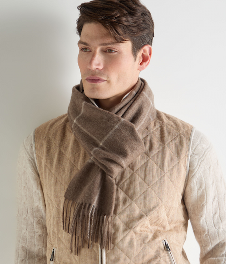 Unisex Cashmere Check Scarf
