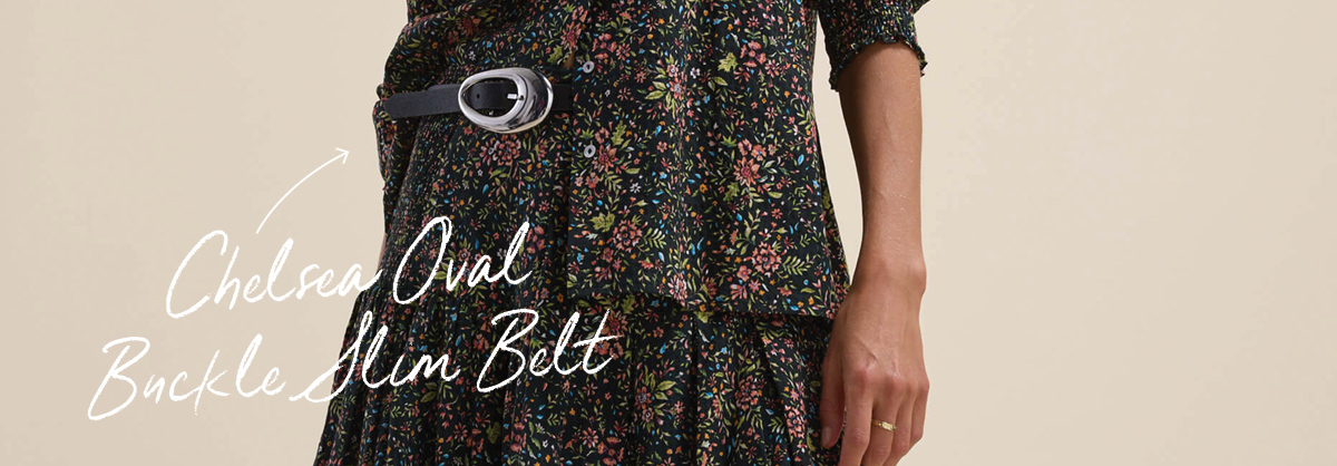 Chelsea Oval Buckle Slim Belt