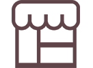 A shop icon to represent finding our showrooms