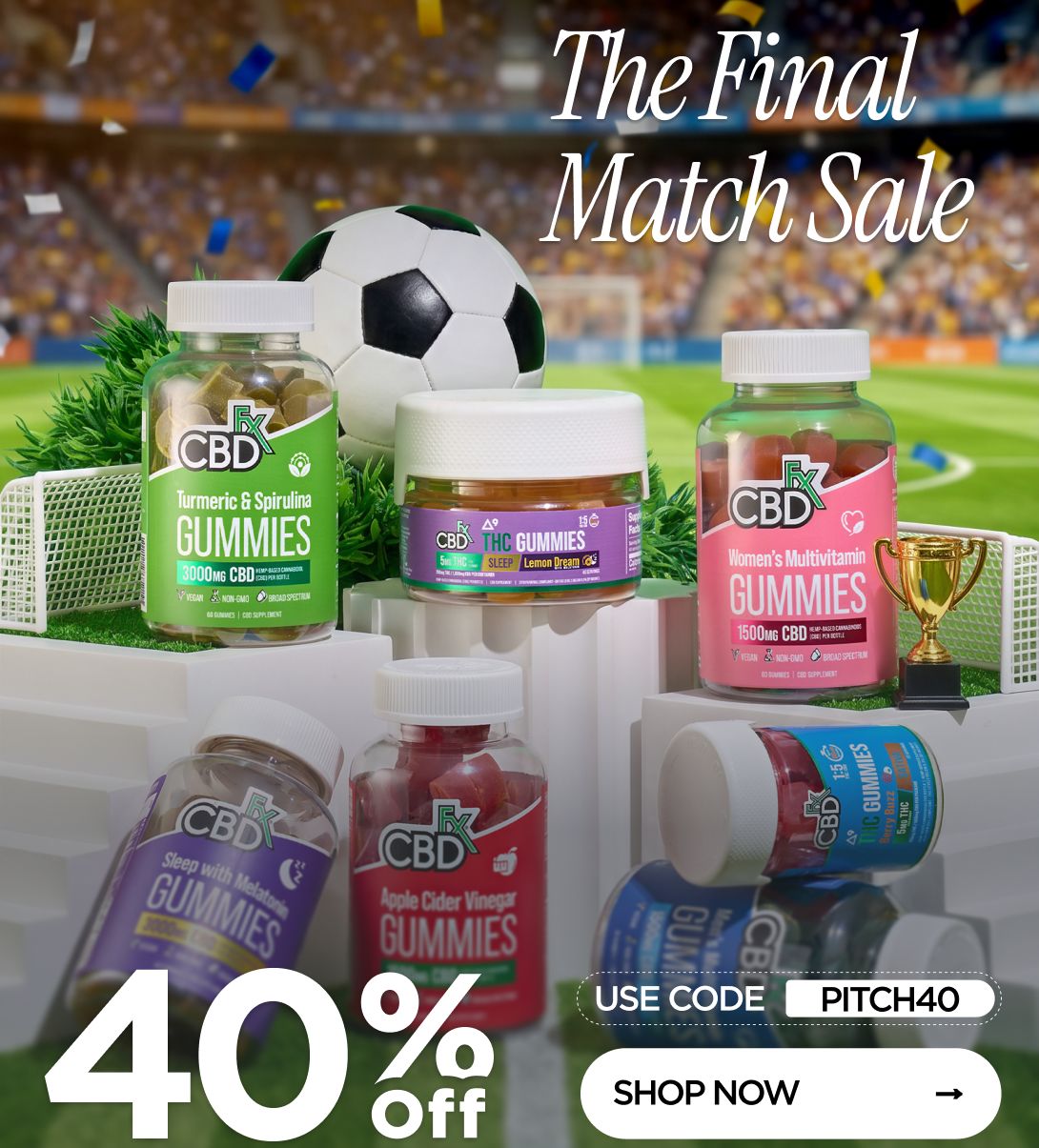 The Final Match Sale 40% OFF Use code PITCH40