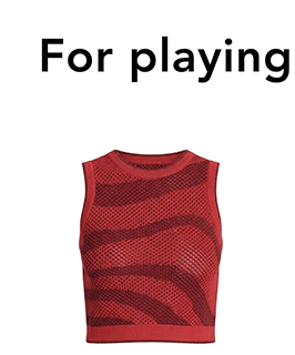 Wave Stripe Cotton Mesh Sweater Tank