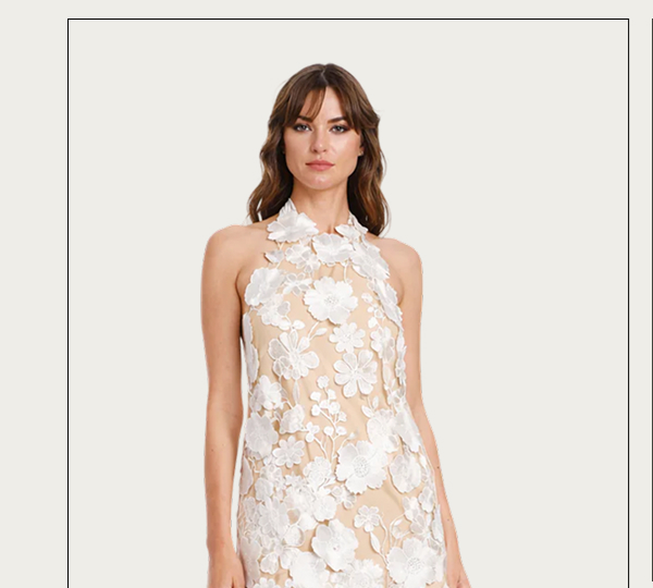 Nadia 3D Flower Halter Mini Dress
