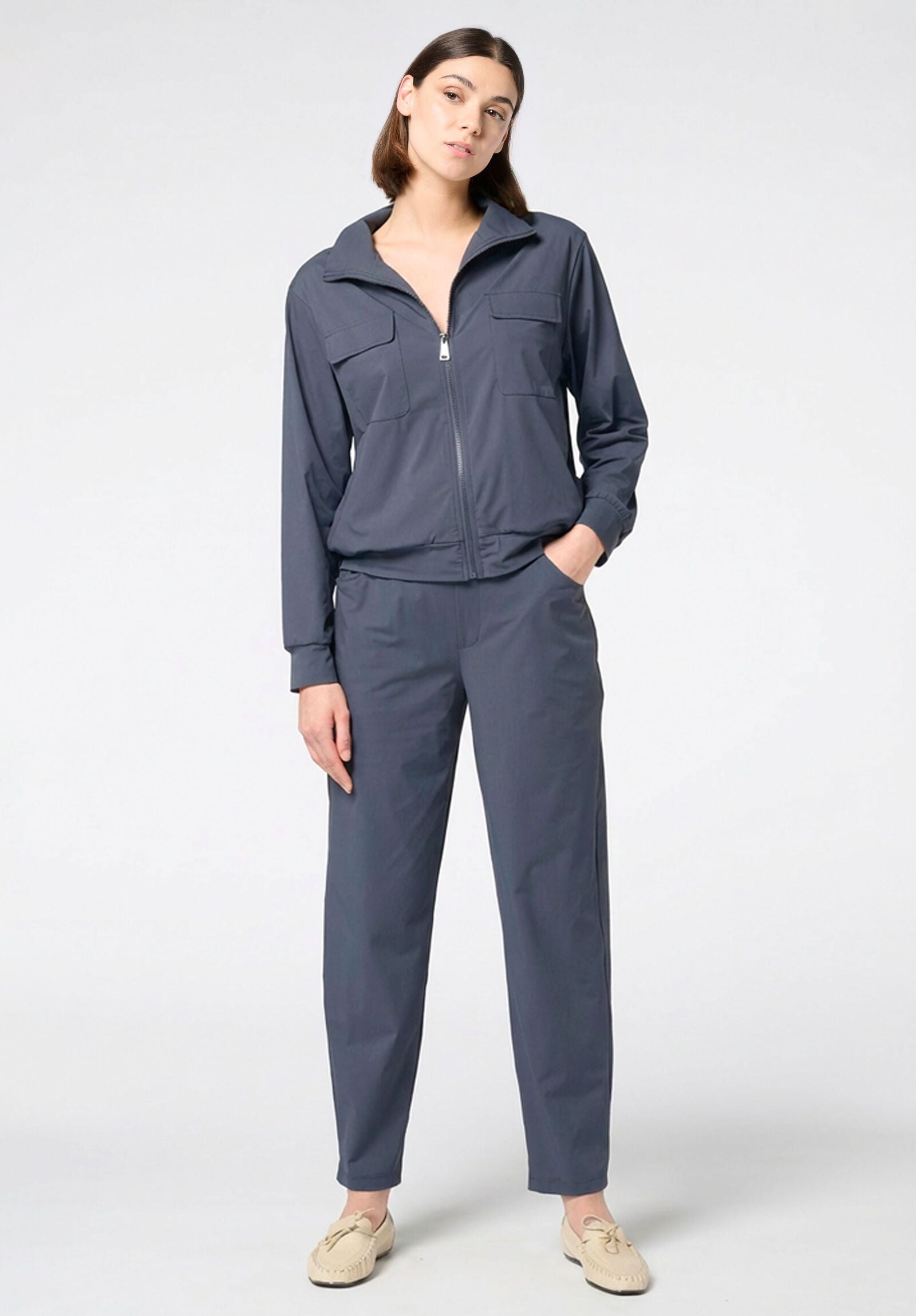 Image of New Travel Lightweight and Elastic Technical Fabric Trousers - Blue