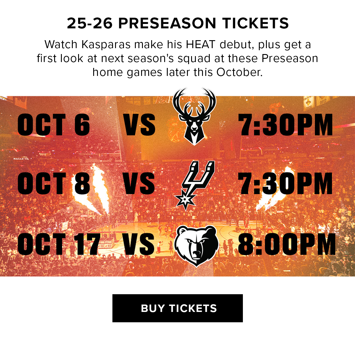 Preseason Tickets - Buy Now