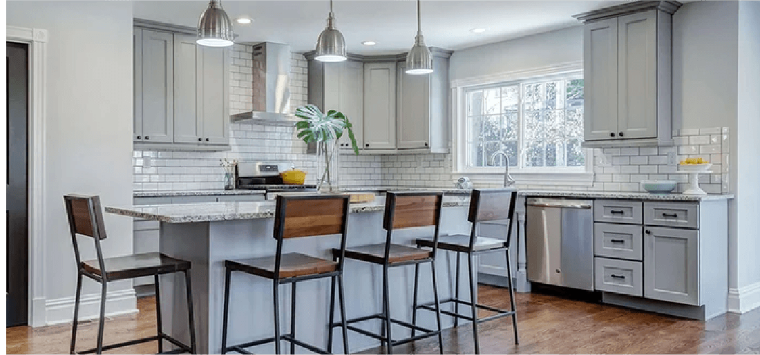 Modern kitchen with Florence Grey cabinets