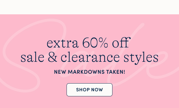 extra 60% off sale & clearance