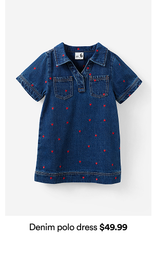Denim polo dress $49.99