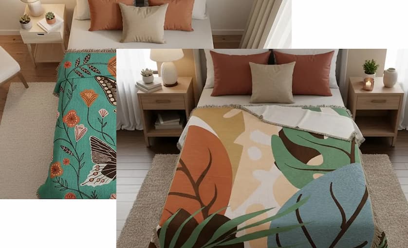 Adolphe   Millot   Woven   Boho   Throw   Blanket