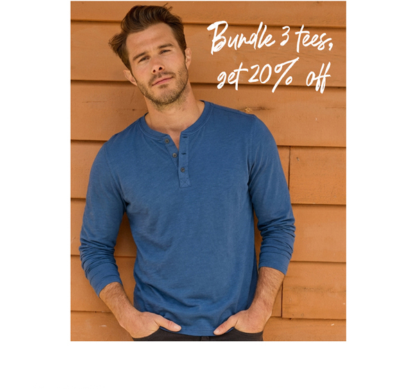 Bundle 3 tees, get 20% off