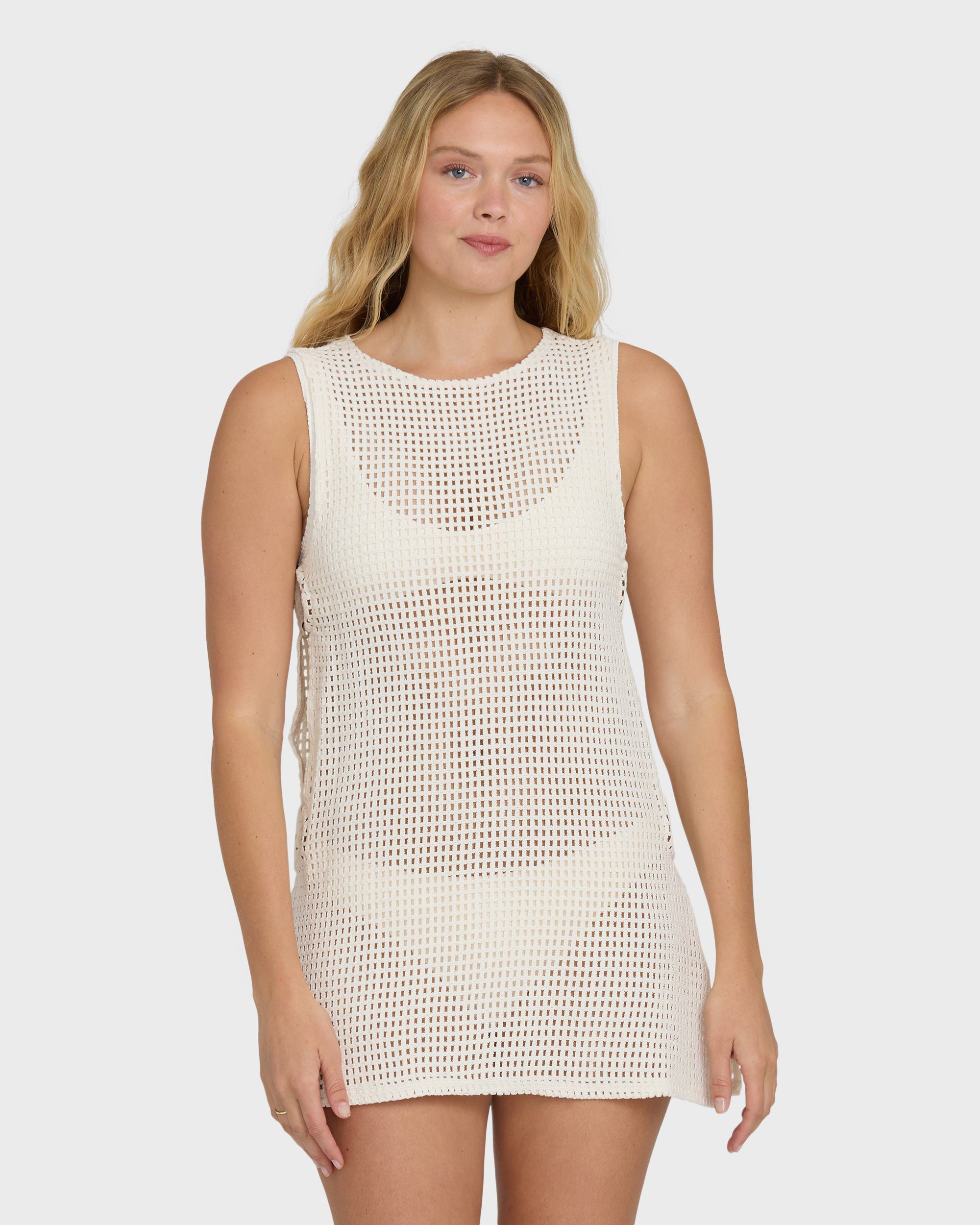 Image of Rising Tides Cover-Up Dress - White Cap