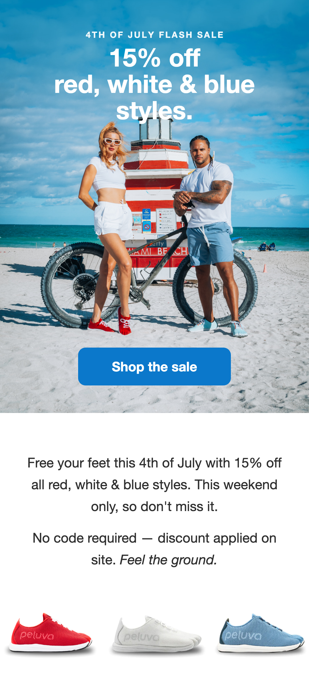 Shop Peluva's 4th of July Flash Sale on red, white & blue
