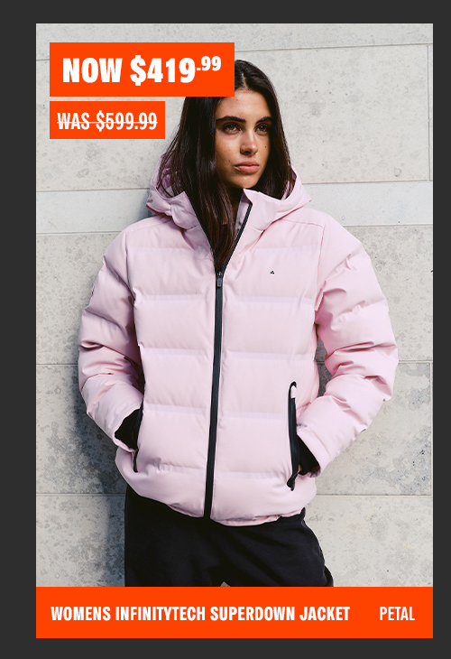 WOMENS INFINITYTECH SUPERDOWN JACKET PETAL
