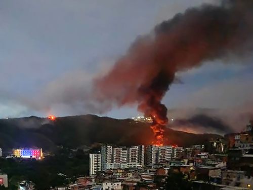 Fire next to buidlings