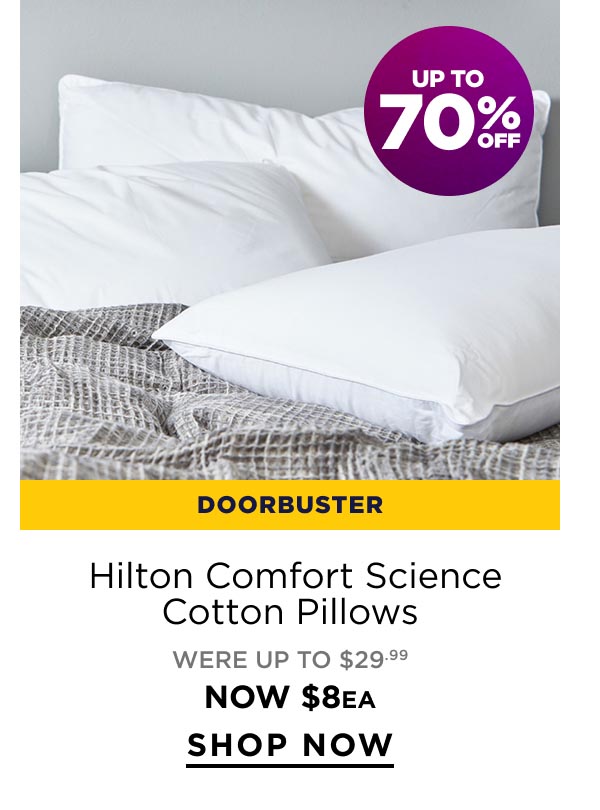 Over 60% Off Hilton Comfort Science Cotton Pillows