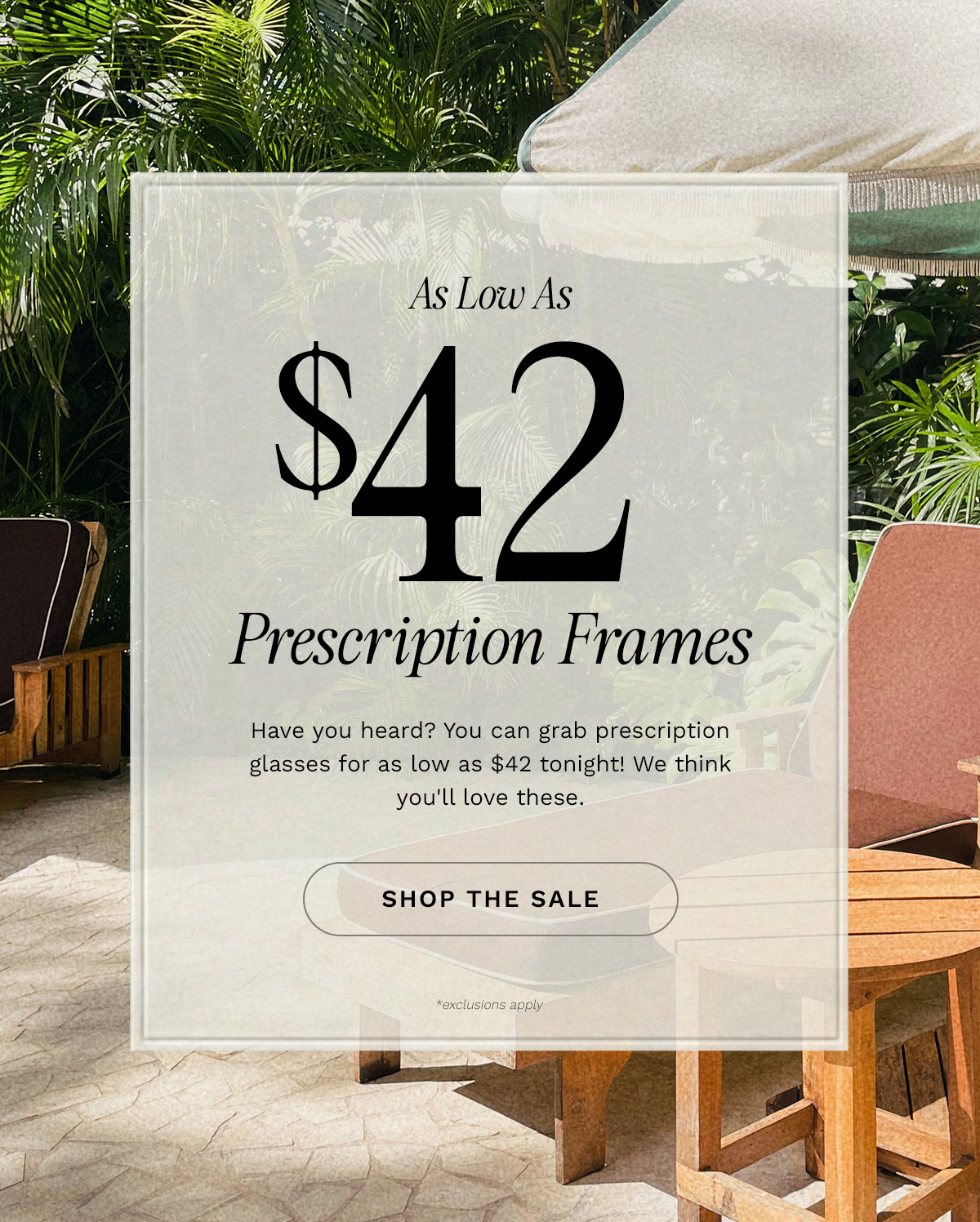 SHOP PRESCRIPTION GLASSES AS LOW AS $42