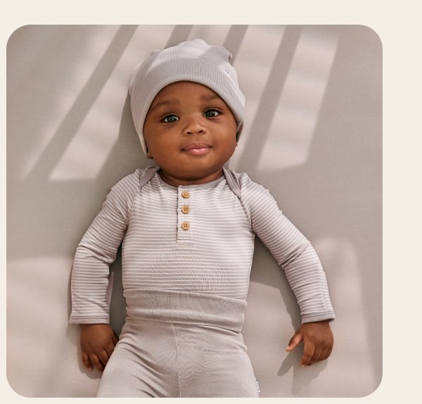 Dove Gray Stripe Henley Bodysuit