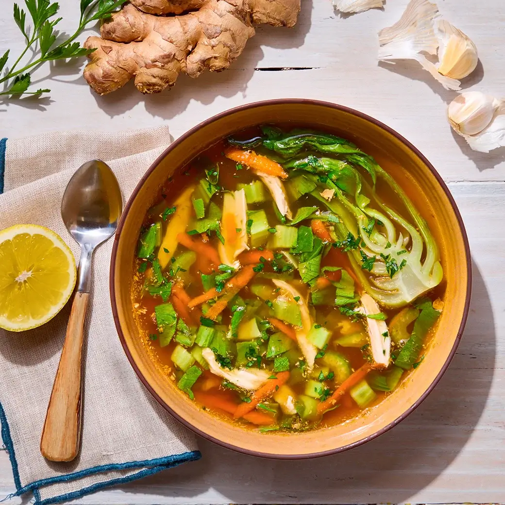 Image of Chicken Soup with Ginger and Garlic