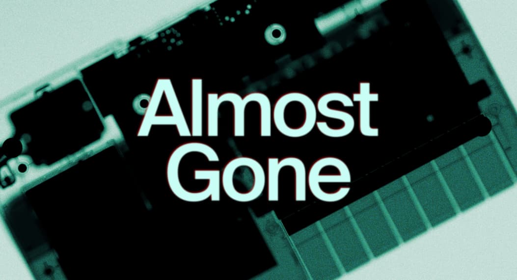The text 'Almost Gone' over an x-ray image of a Clear Orchid.
