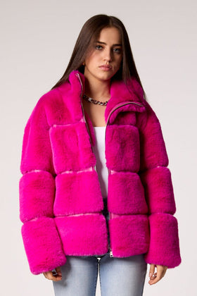 Mob Wife UNreal Fur Jacket -  Hot Pink