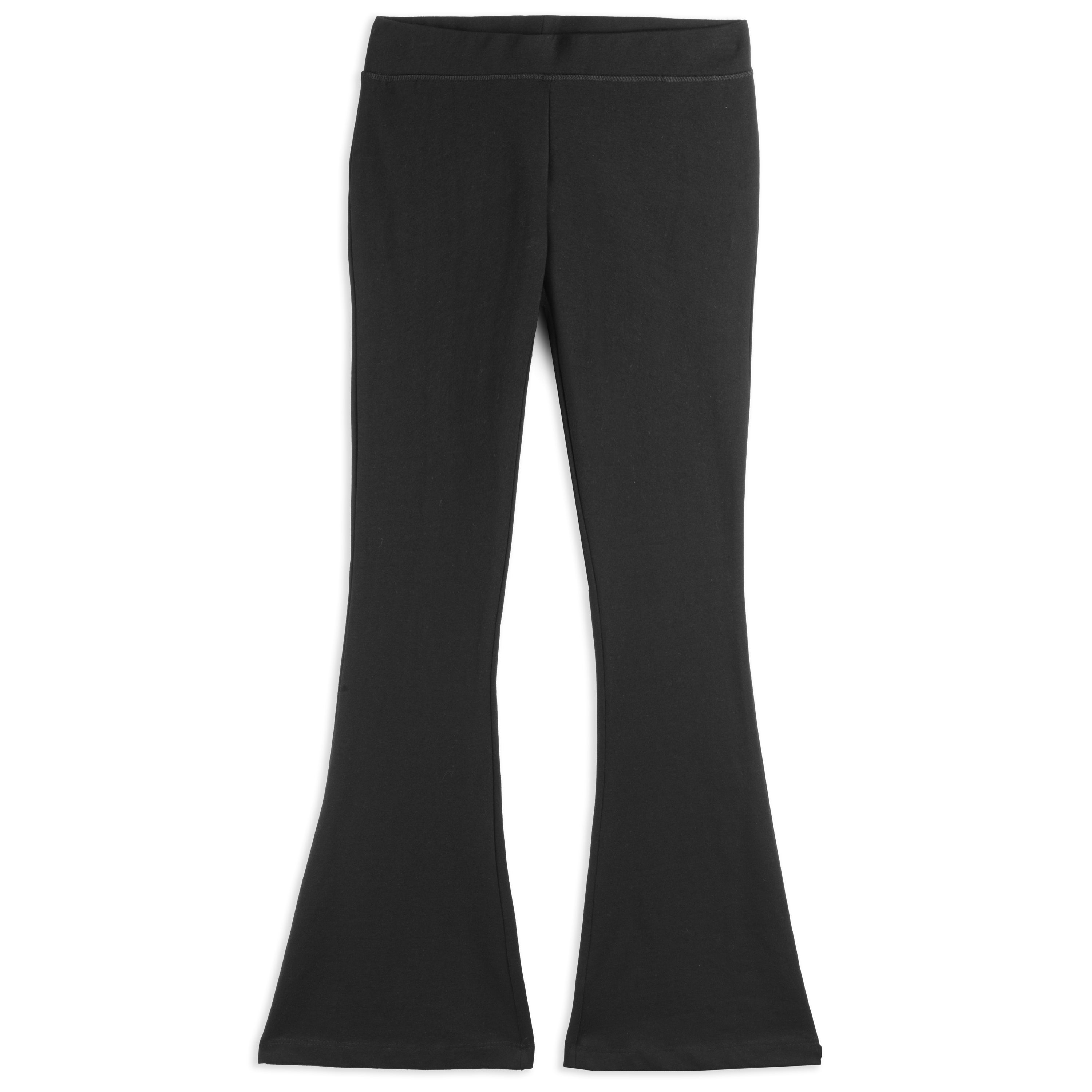 Image of Kids Leggings: Organic Cotton Flared Yoga Pants: Solids
