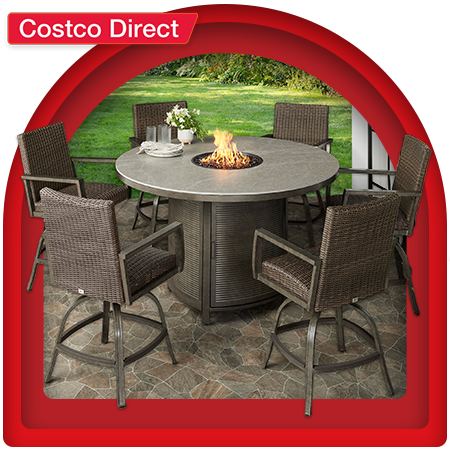 Agio Oakland 7-Piece Fire Outdoor Dining Set