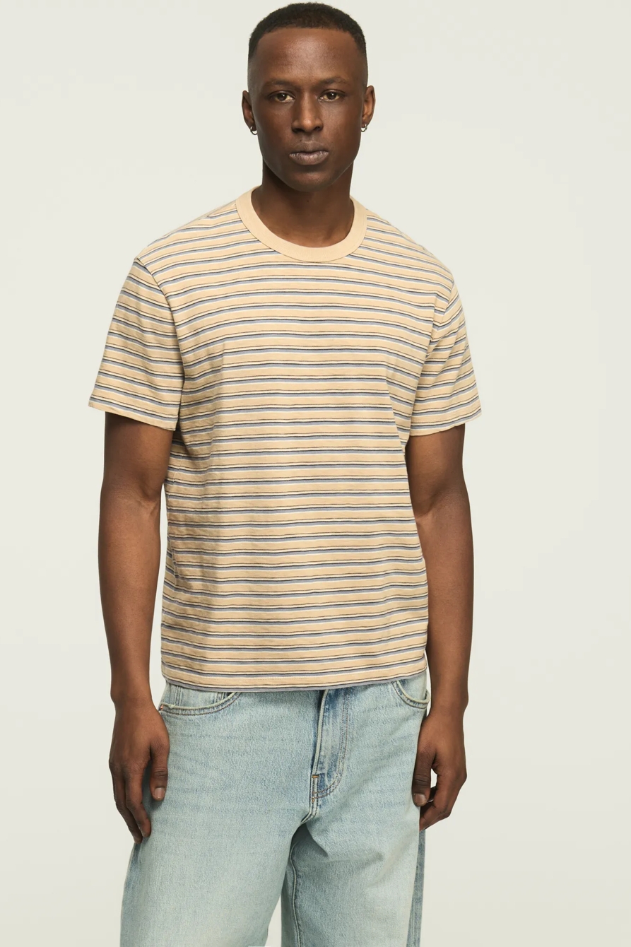 Image of Lucky Brand Weekend Jersey Relaxed Crew Neck Tee - Men's Clothing Tops Shirts Tee Graphic T Shirts in Blue Multi